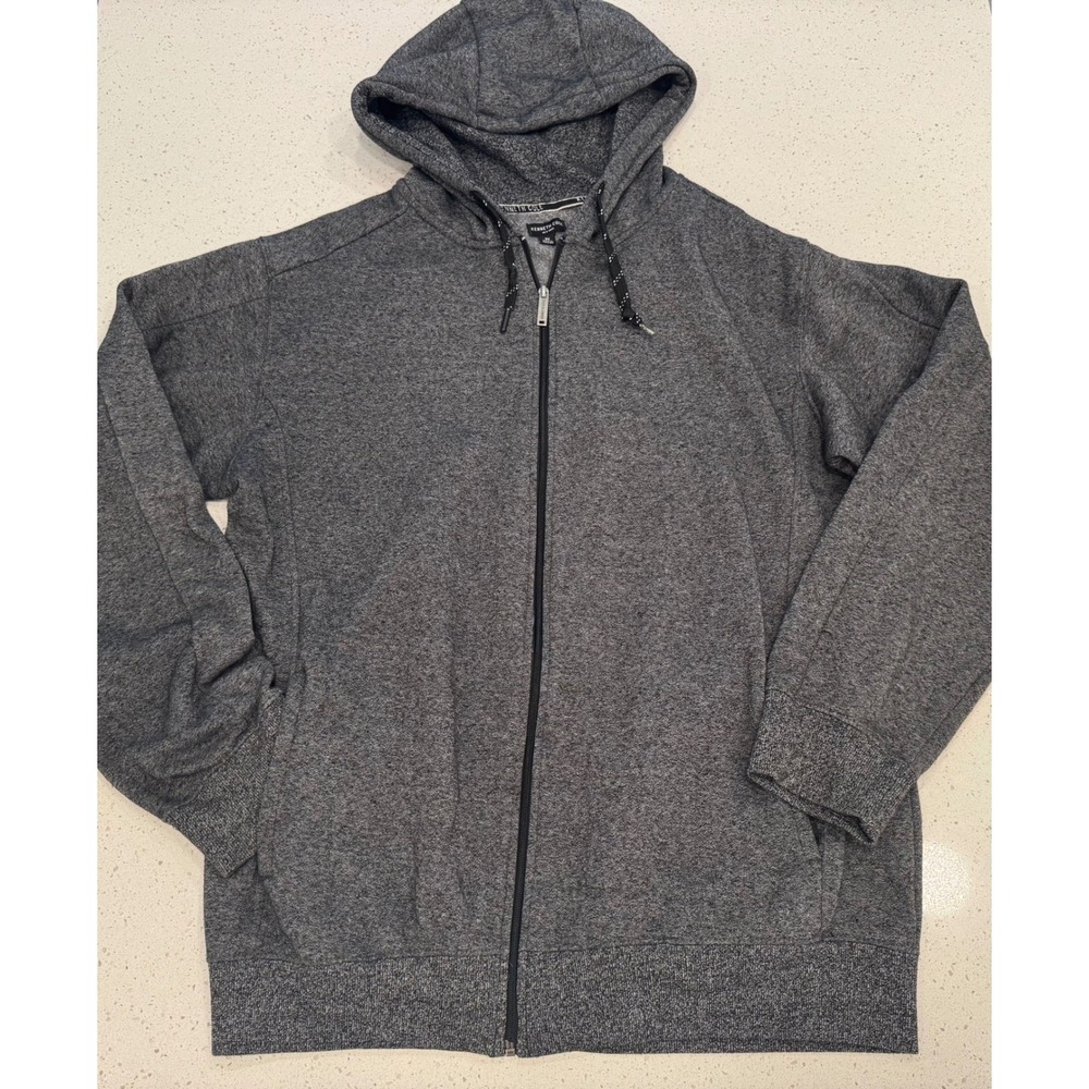 Kenneth Cole Full Zip Hoodie Mens 3X Gray Excellent Casual Minimalist Sweatshirt